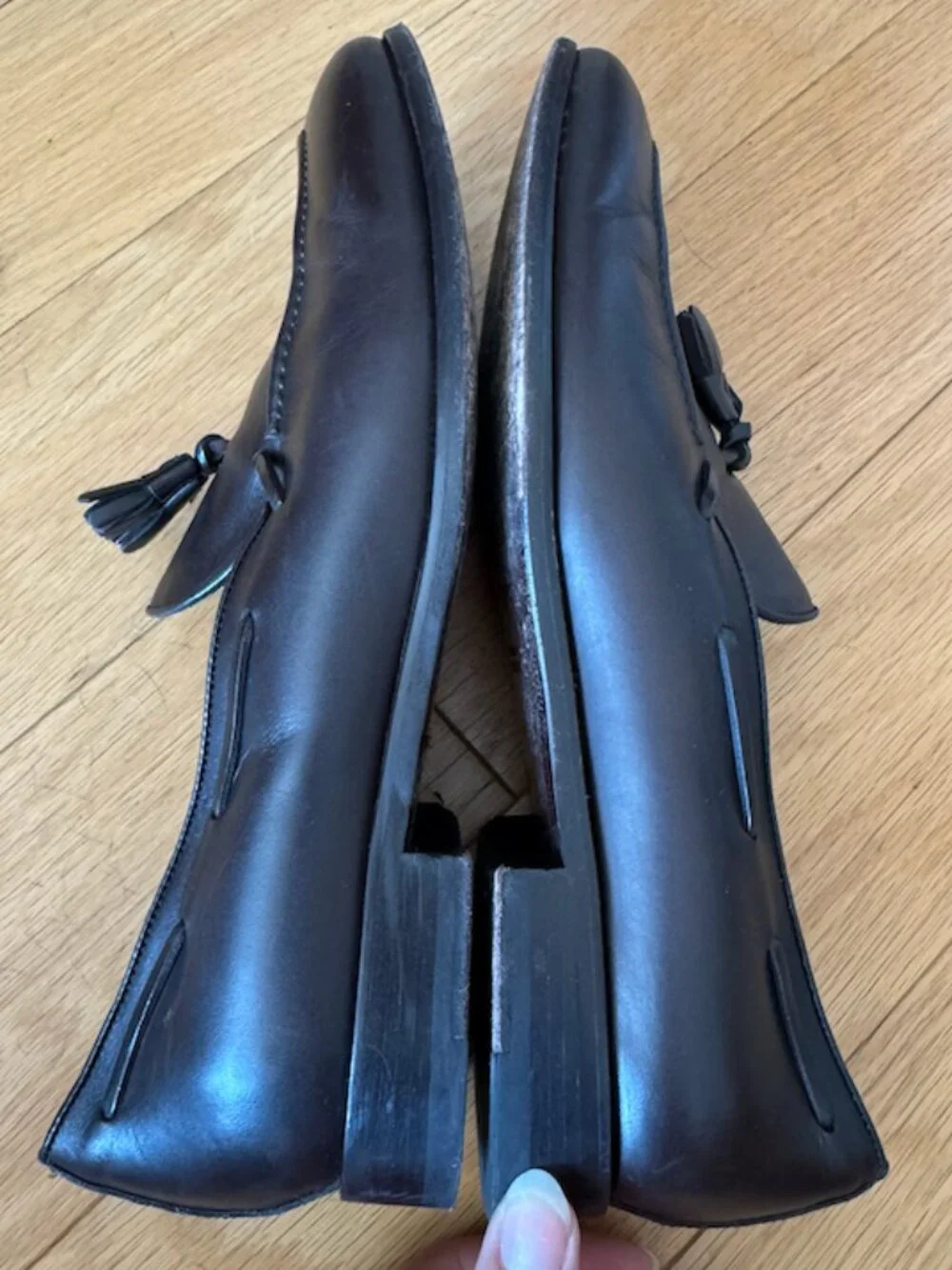 Suitsupply BROWN Leather Tassel Loafers in Size 43
